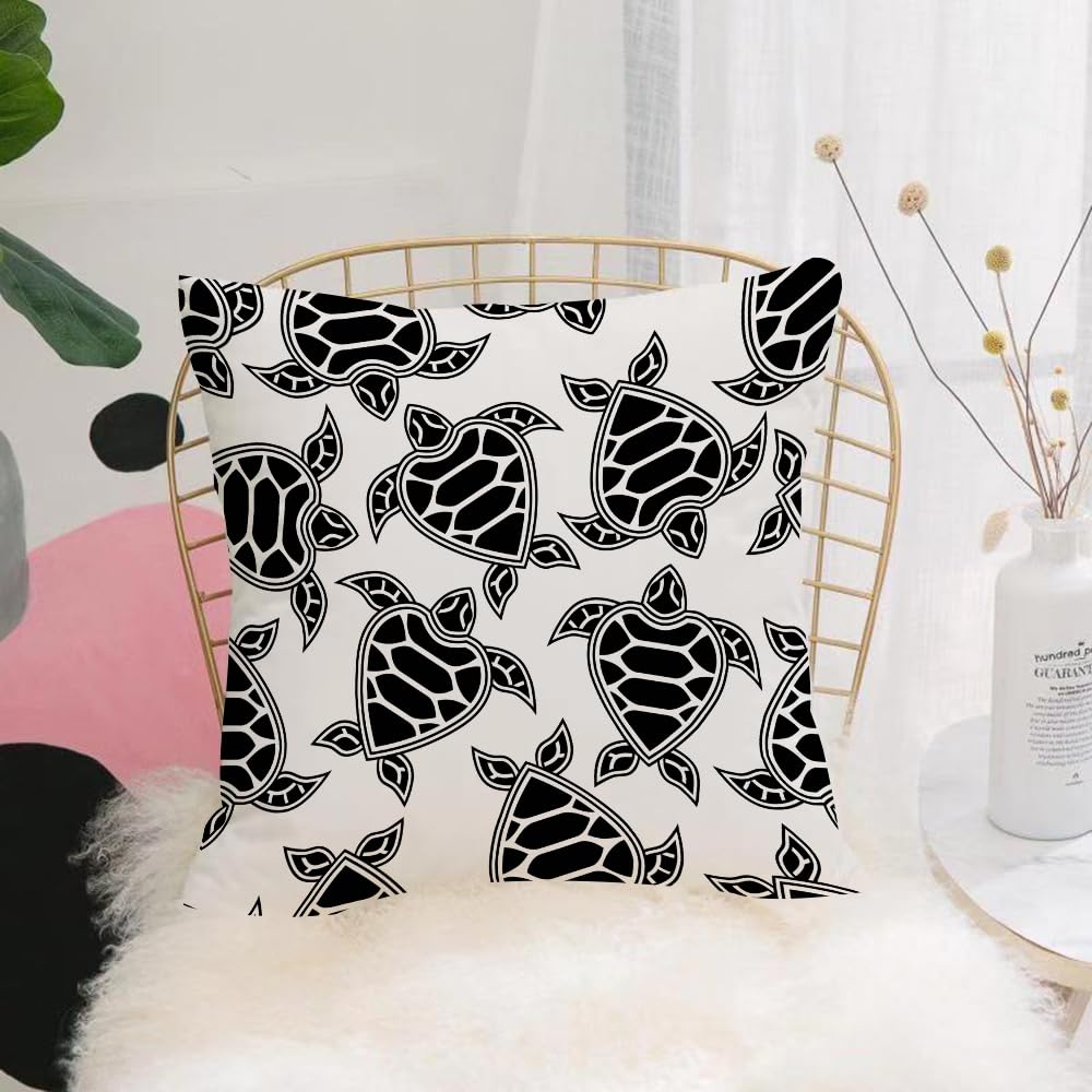 Hyosxw Seamless Pattern With Little Turtles - A7 Cushion Cover,Throw Pillow Case Home Decorative For Living Room Bedroom Sofa Chair 18X18 Inch,Seamless Pattern With Little Turtles,Pillowcase 45X45cm