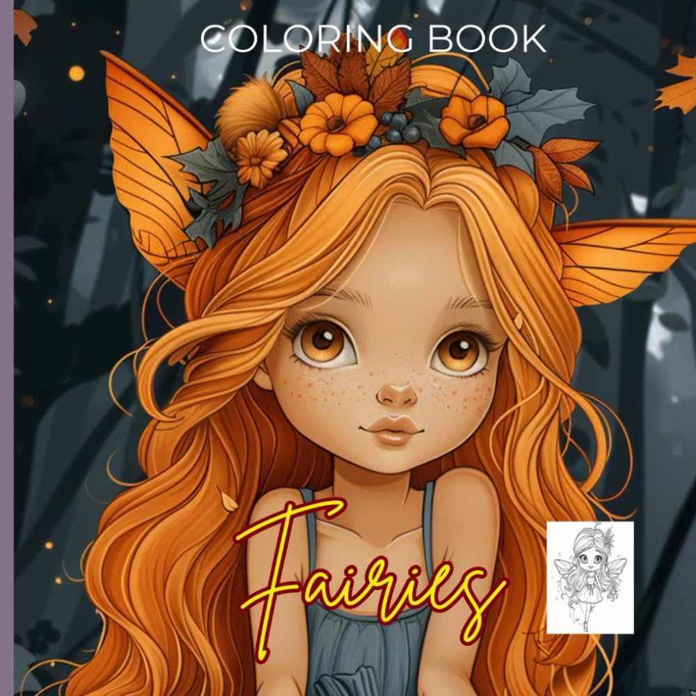 Children Fairies Coloring Book. Enchanted Fairies.