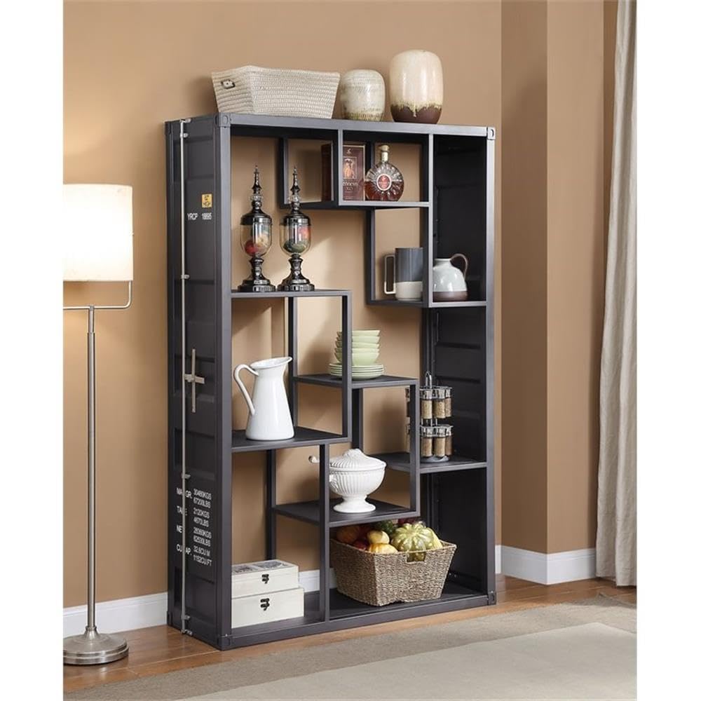 Amazon.com: Acme Cargo Bookcase in Gray Gunmetal : Home & Kitchen