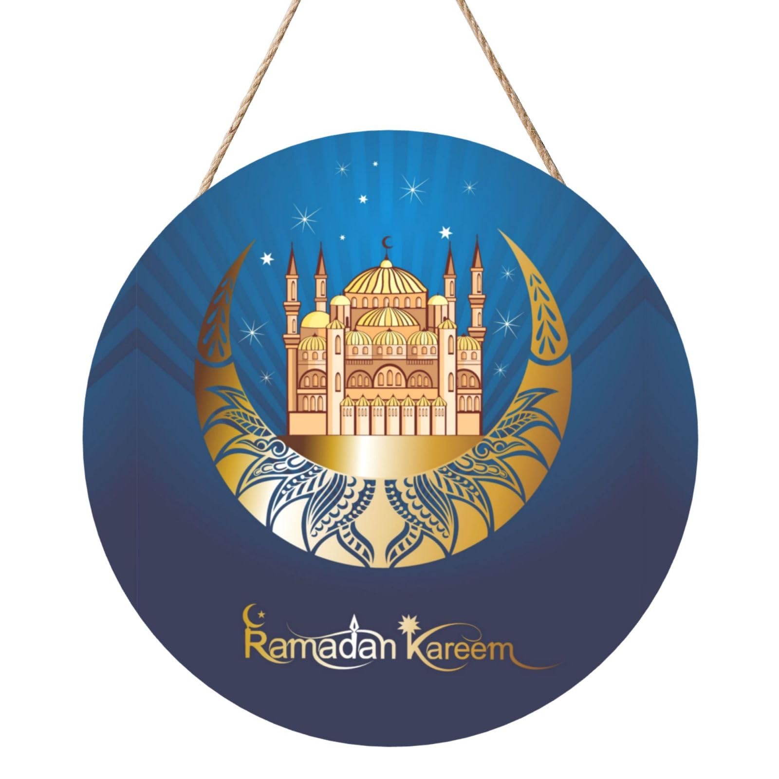 Ramadan Kareem Door Signs Plaques Wood Welcome Sign For Front Door Wall Hanging For Home Farmhouse Office Classroom Party Decoration