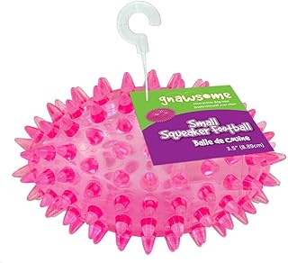 Gnawsomeâ„¢ 3.5â€ Spiky Squeaker Football Dog Toy - Small, Cleans Teeth and Promotes Good Dental and Gum Health for Your Pet, Colors will vary