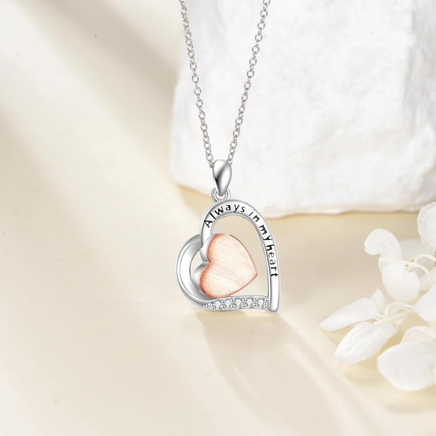Diamond Heart Urn Necklace for Ashes 925 Sterling Silver Heart Urn Holder Pendant Keepsake Cremation with Funnel Filler Memorial Jewelry Gifts for Human Pet Women Mom Wife Grandma,18+2 inch