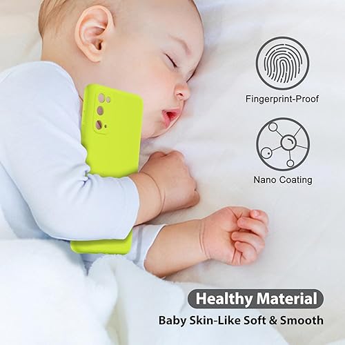 Miniatura 6 de oakxco Funda de silicona líquida para Samsung Galaxy S20, color sólido brillante fluorescente, bonita funda protectora delgada y suave de goma TPU