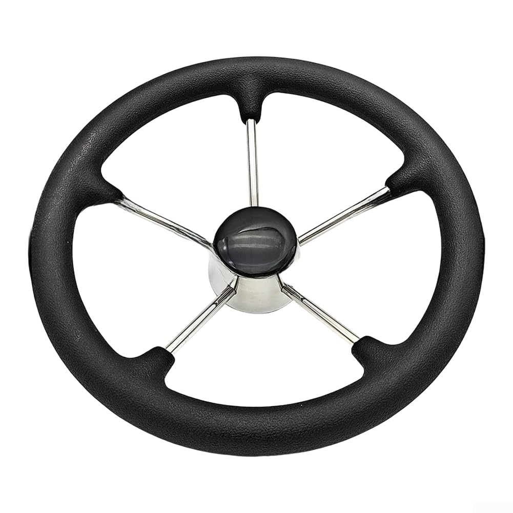 Volante per barca in acciaio inox 304, 11 pollici, nero