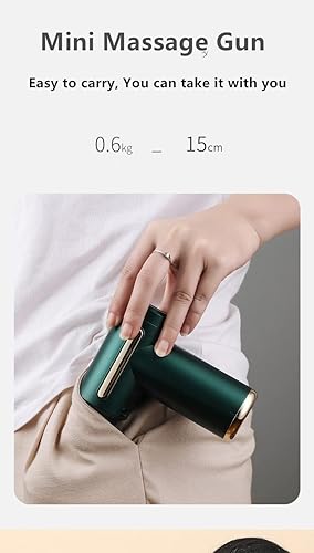 Miniatura 9 de Pistola de masaje, masajeador muscular de percusión de tejidos profundos, pistola de masaje de viaje de metal completo, con 6 velocidades y 4