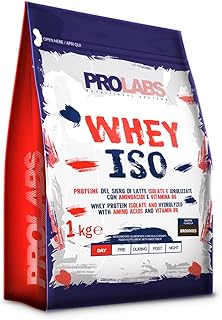 PROLABS WHEY ISO - 1 Kg - Brownies - Proteine del siero di latte isolate e idrolizzate – Con aminoacidi - Crescita della massa muscolare - Elevato valore biologico - Ottimo per gli sportivi