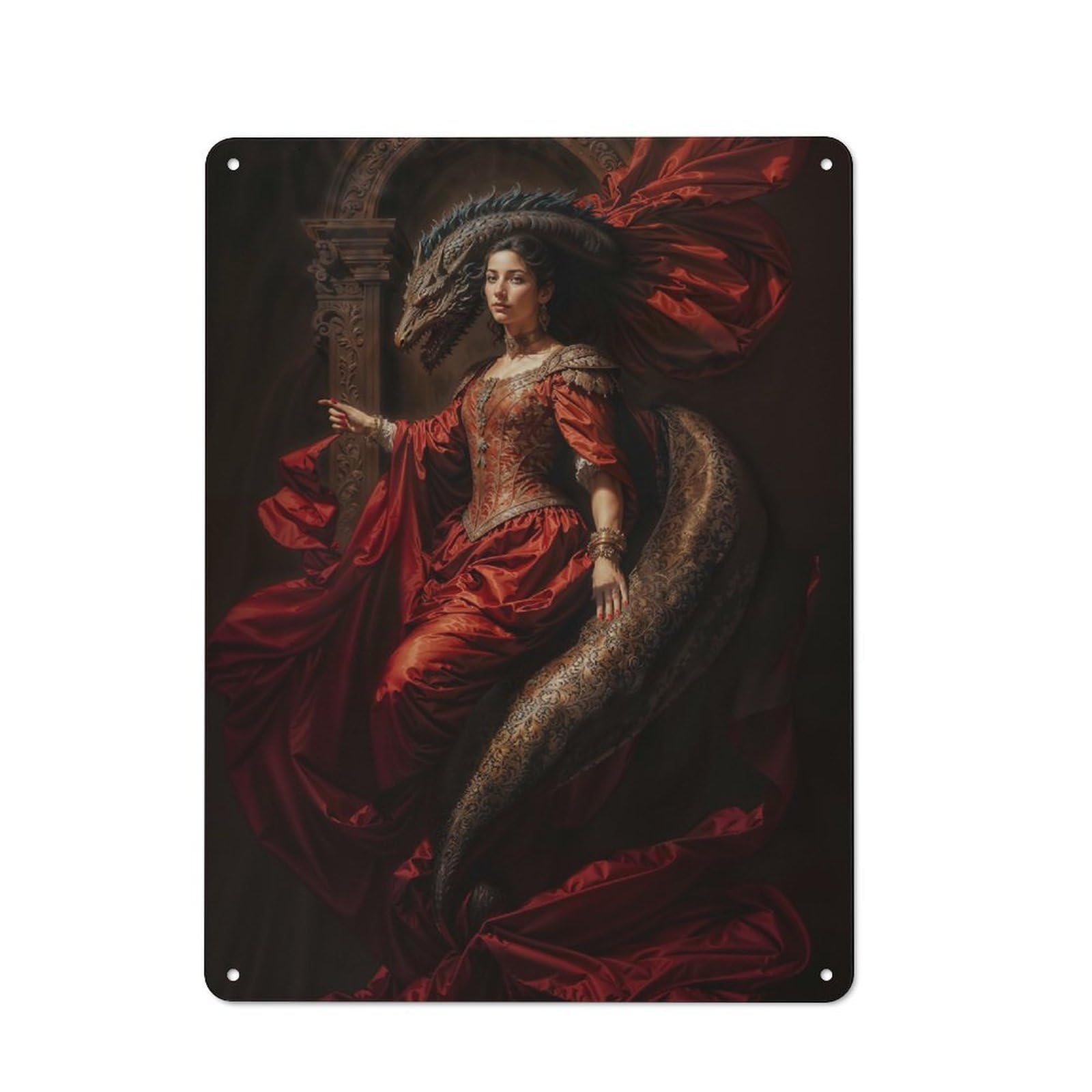 Junmoney Queen Of The Midnight Goddess Lilith For Garden Room Or Summerhouse, Retro Tin Sign 40X30cm, For Garage, Workshop And Man Cave Decoration