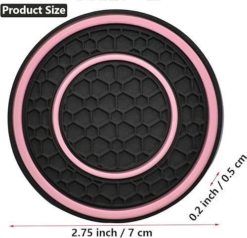 Miniatura 7 de Portavasos universal para automóvil, impermeable, antideslizante, a prueba de tambores, accesorios para el interior del automóvil, 2 unidades, negro