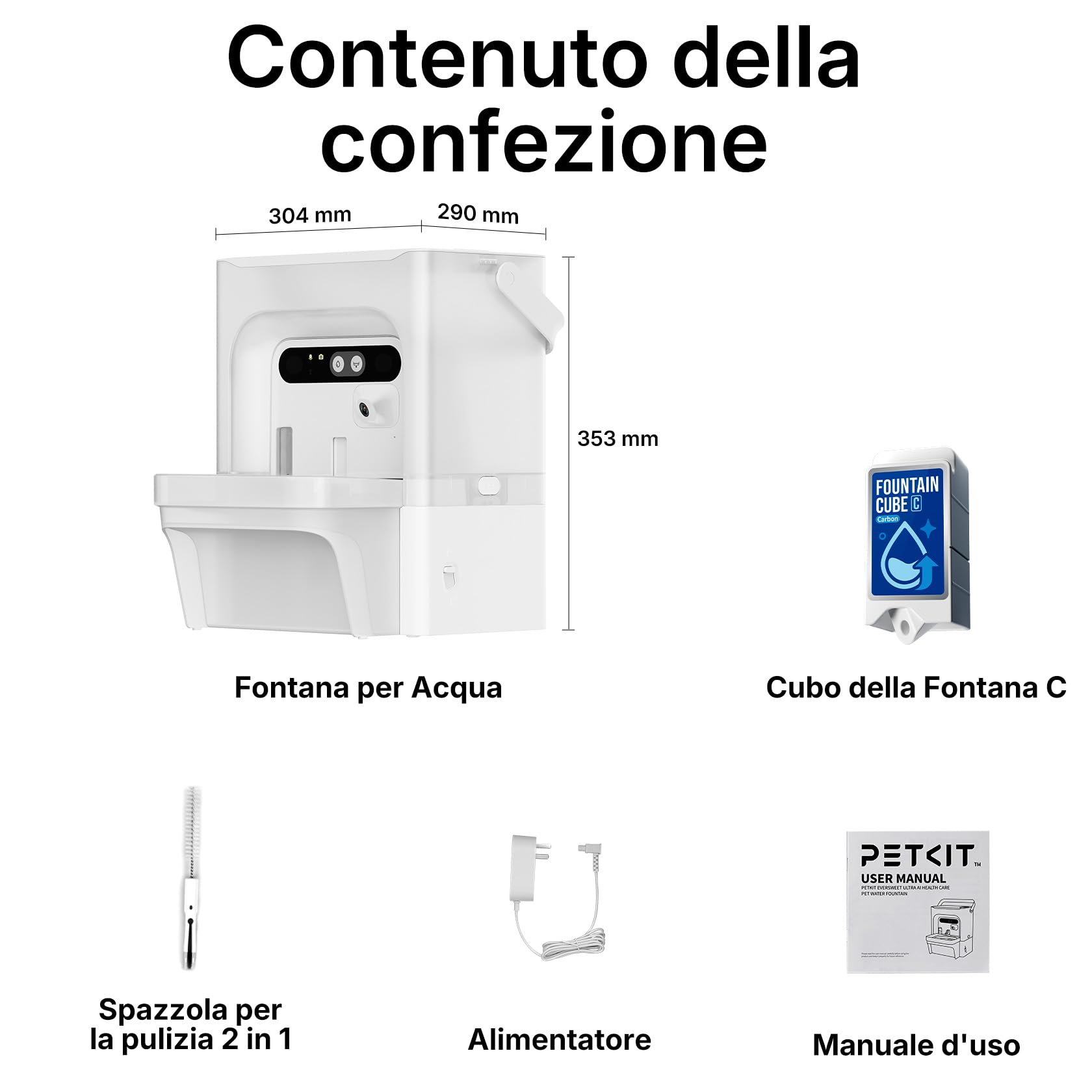 PETKIT EVERSWEET ULTRA Fontanella Intelligente per Gatti 5L, Riconoscimento AI, Controllo App, Ultra Silenziosa 26dB, Separazione Acqua Pulita/Sporca, Vassoio Acciaio Inox, Lavabile in Lavastoviglie