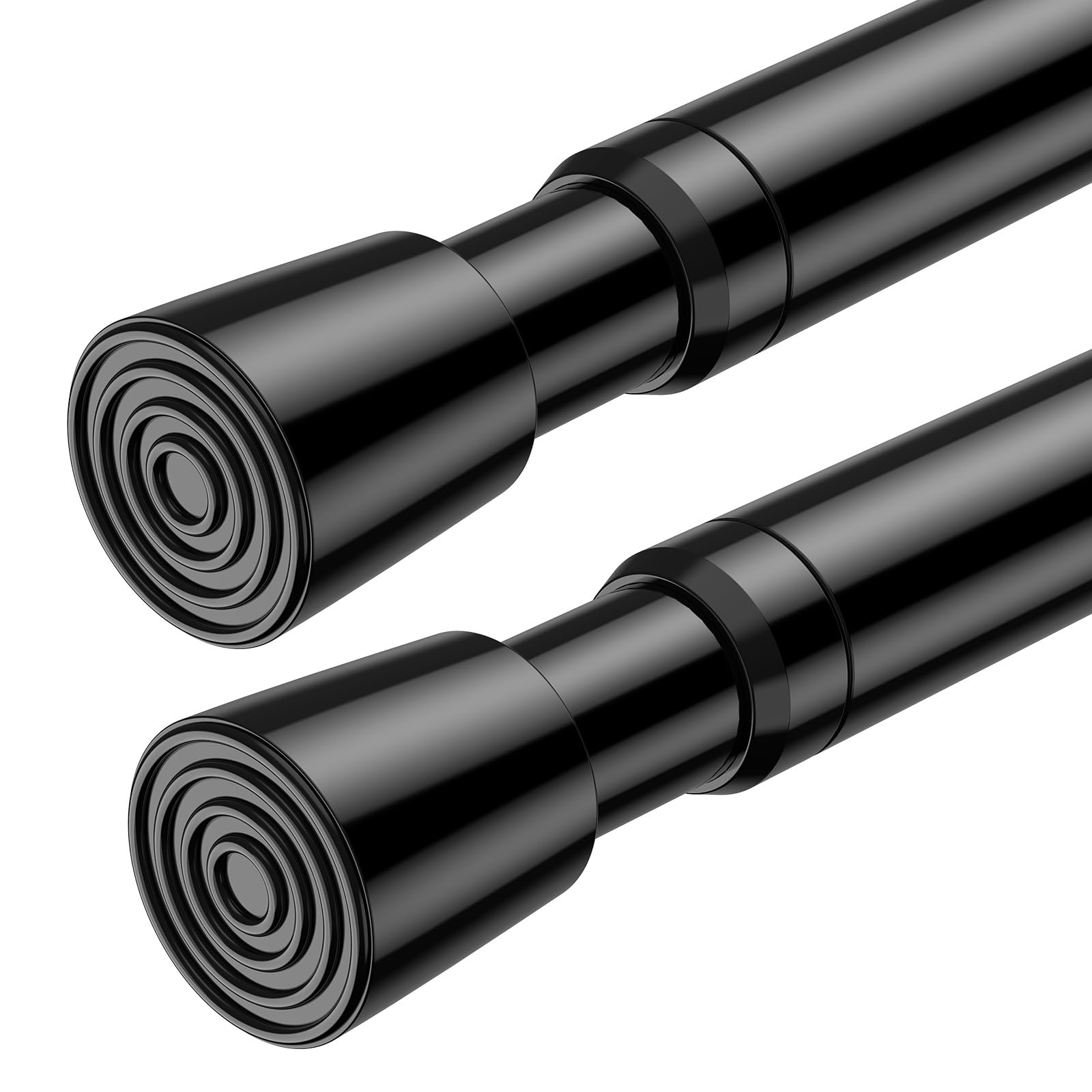 AIZESI 2 Pack Tension Rods for Windows 26.5 to 36 inch, Black