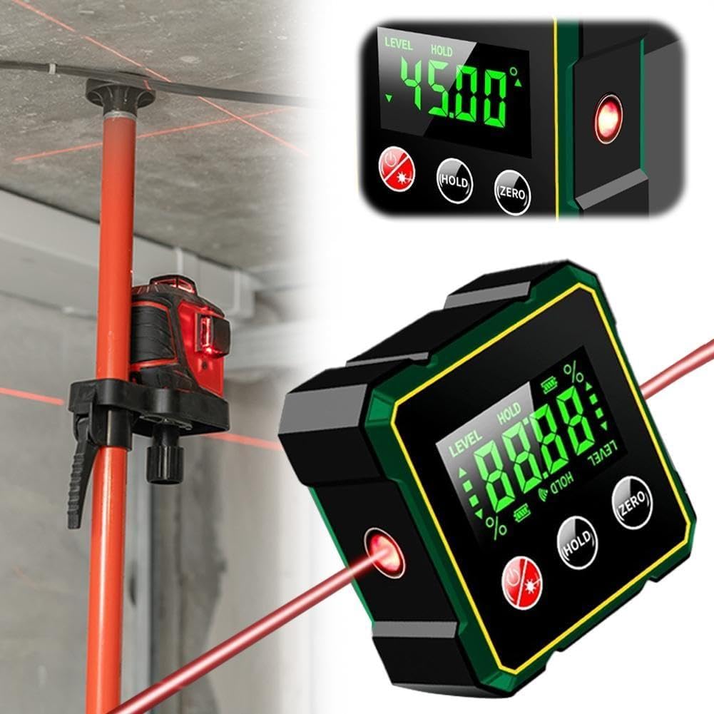 Buscador de ángulos digital magnético con regla electrónica de medidor láser LCD de 360°, herramienta electrónica de medición, inclinómetro, mini transportador