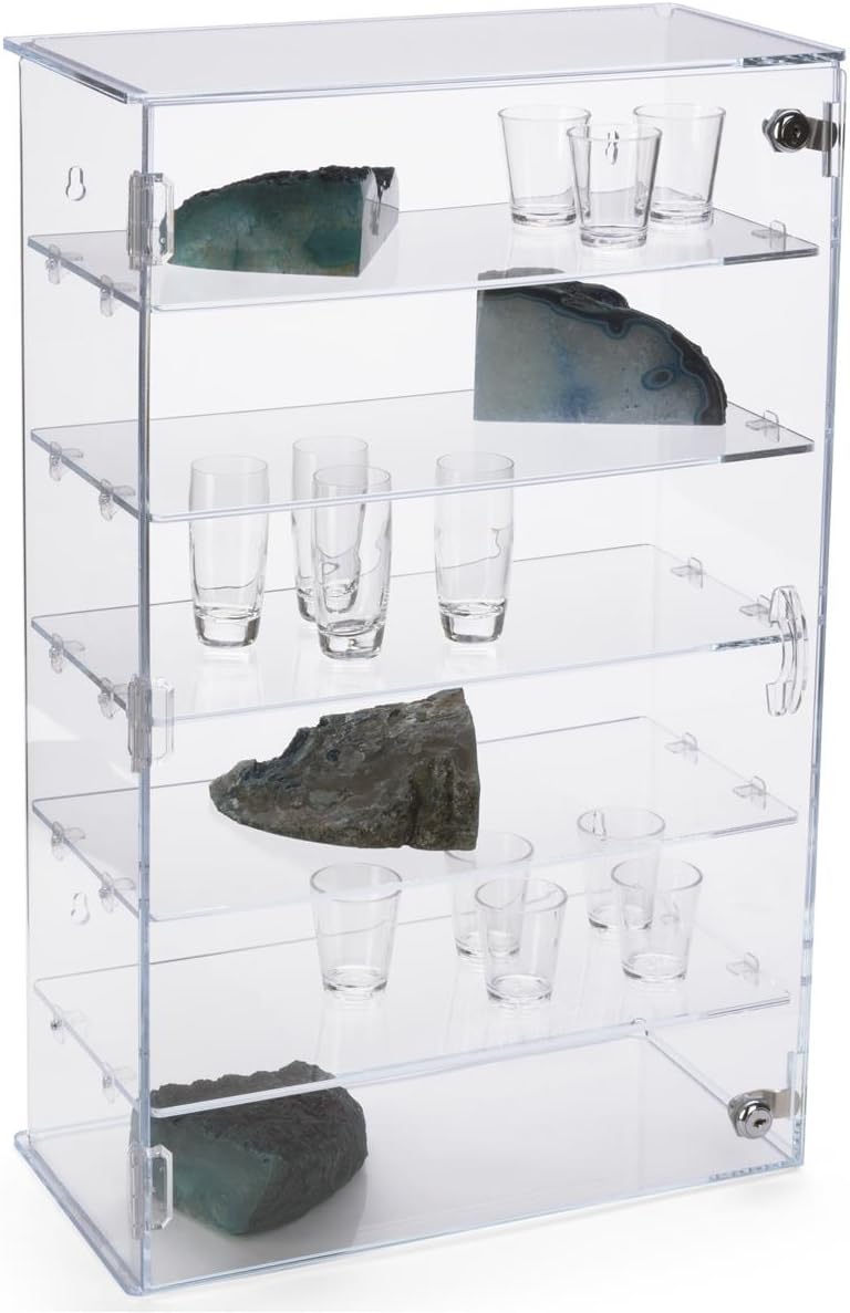 Displays2go, Glass Retail Display Case for Countertop, Acrylic Construction – Clear (TTAC247)