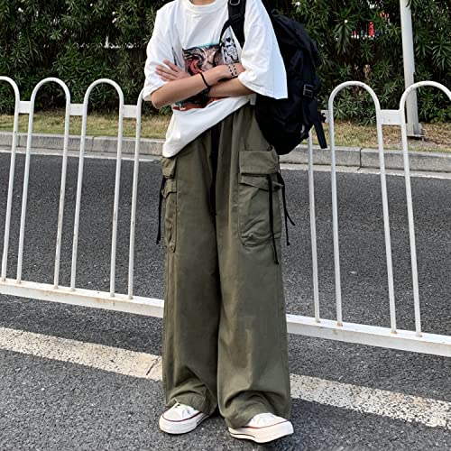 Women's Goth Cargo Pants Baggy Wide Leg Pants Vintage Casual Harajuku Trousers2