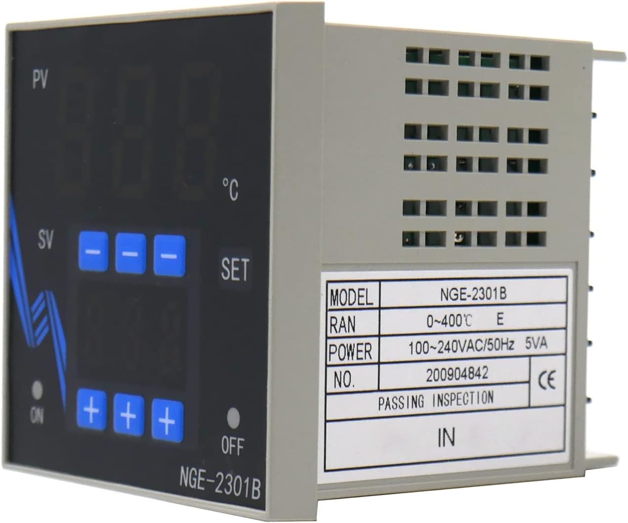NGE-2301B Temperature Controller Standard Electrical Connections, with One-Year Warranty