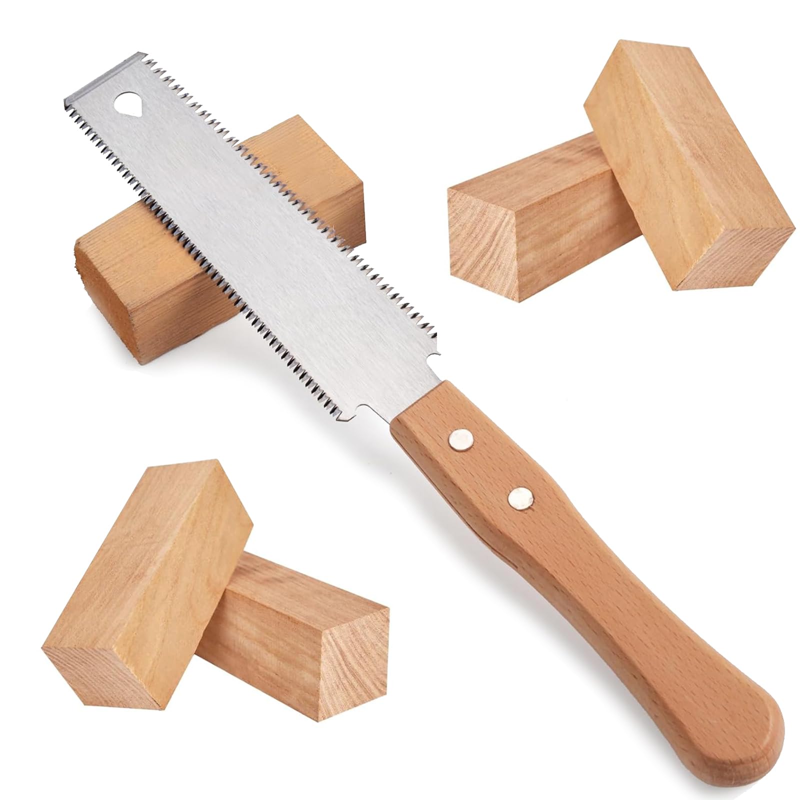 Sega Giapponese Falegname, Sega Giapponese per il Taglio Fine del Legno, Sega per Legno Manuale Tirare Professionale, Doppio Edged 11/17 TPI Flush Cut Saw, per Trimming Pruning Woodworking