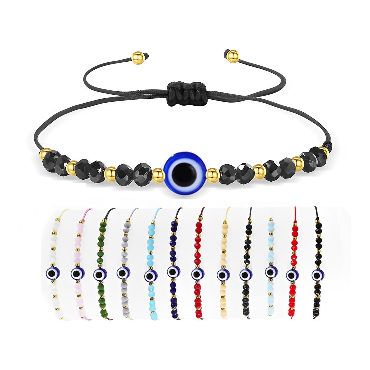 Venzina® 12 Pcs Evil Eye Bracelets for Women Men Stylish Adjustable Handmade Braided Rope Bracelet for Girls Boys Good Luck Minimalist Friendship Band Bracelets Combo (B0CP5VBQRX) Amazon Price History, Amazon Price Tracker