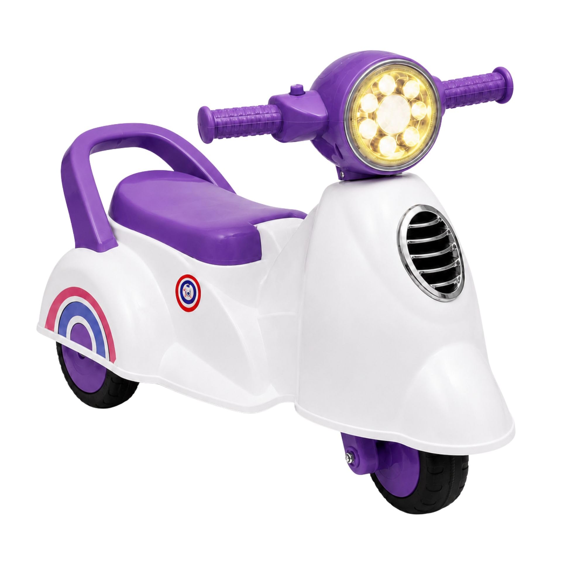 Kids Ride-On Scooter for 2+ Years with Music, LED Lights, Storage Box & Backrest | Vehicle for Boys & Girls | Violet-image-44