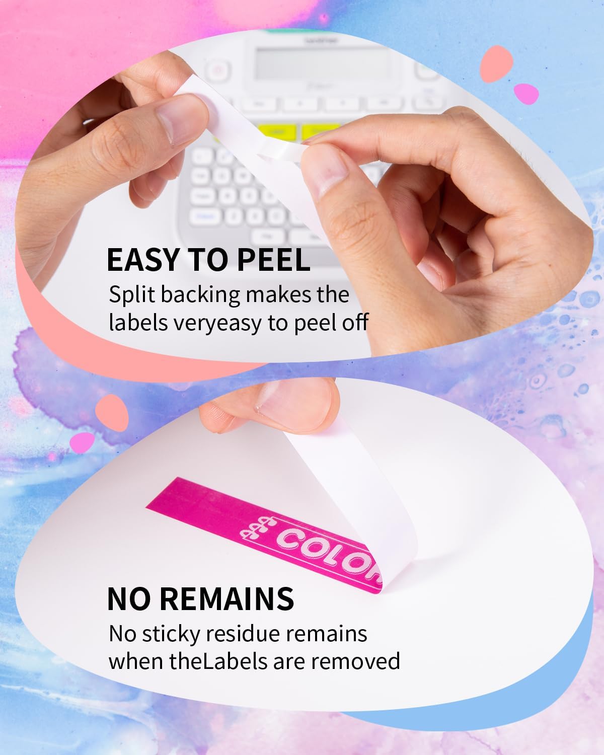 5X Compatible with Brother P-Touch Label Tape 12mm 0.47" Laminated Colored | TZe Tz Tape White/Pink/Purple/Pink/Blue Label Maker Tape for Brother Ptouch PT-D210 D220 H110 D400 1000 1280 Refills, 1/2Inch