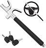 SURDOCA Multifunction Steering Wheel Lock – High Security Anti Theft with Window Breaker – Universal Car Wheel Lock – Easy Installation Fit for Auto Truck SUV Van