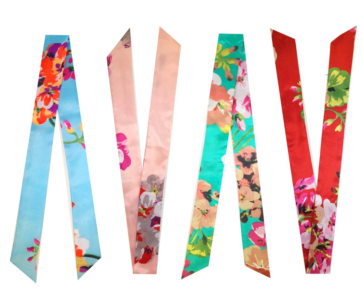 Pibupibu8 Packs Narrow Handbag Handle Wrap Ribbon Neckerchief Scarf for Women