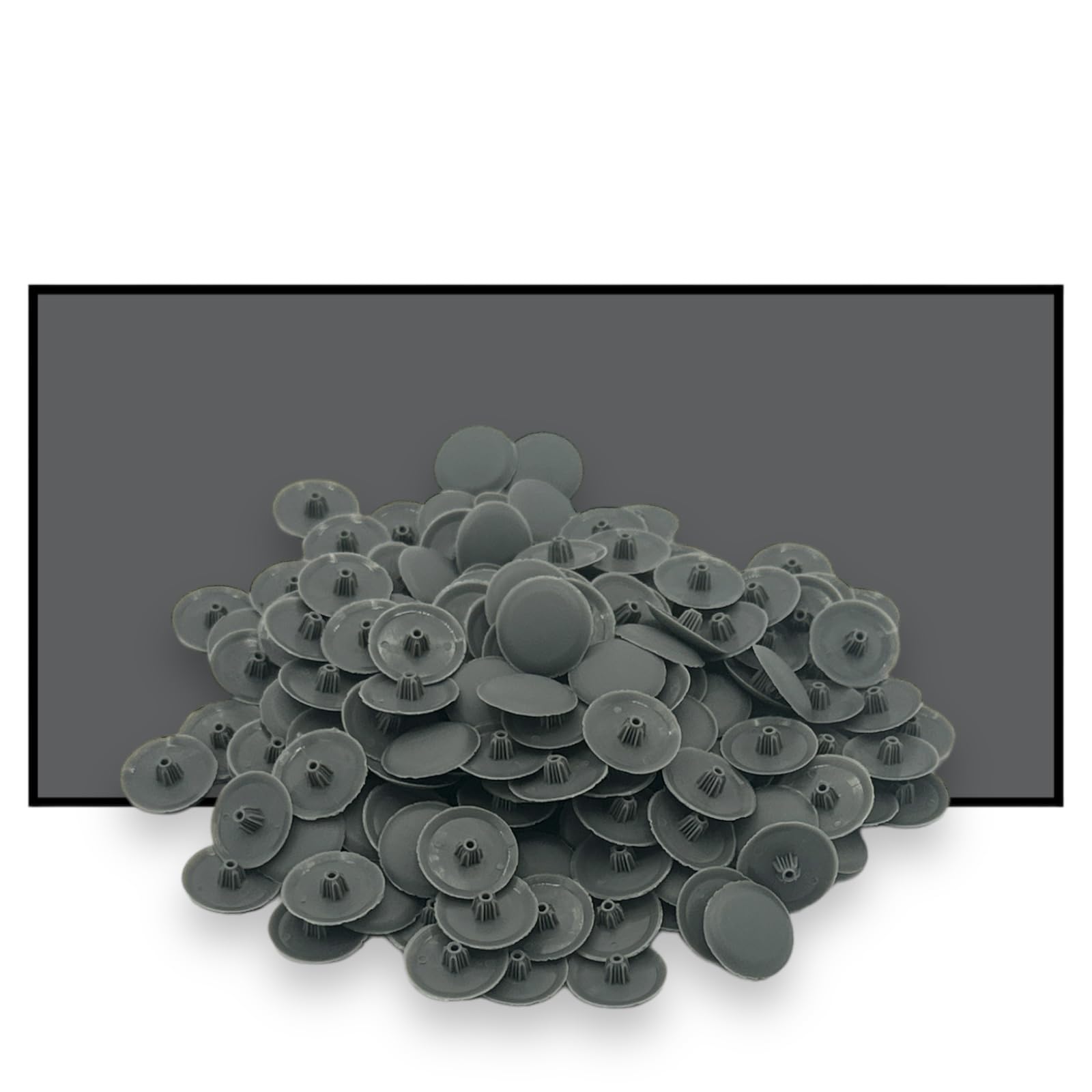 Bifix™ CHARCOAL GREY Screw Pozi Phillips Cover Caps Snap On 6-8g Pz2 Ph2 Push Fix Screws - Pack of 100