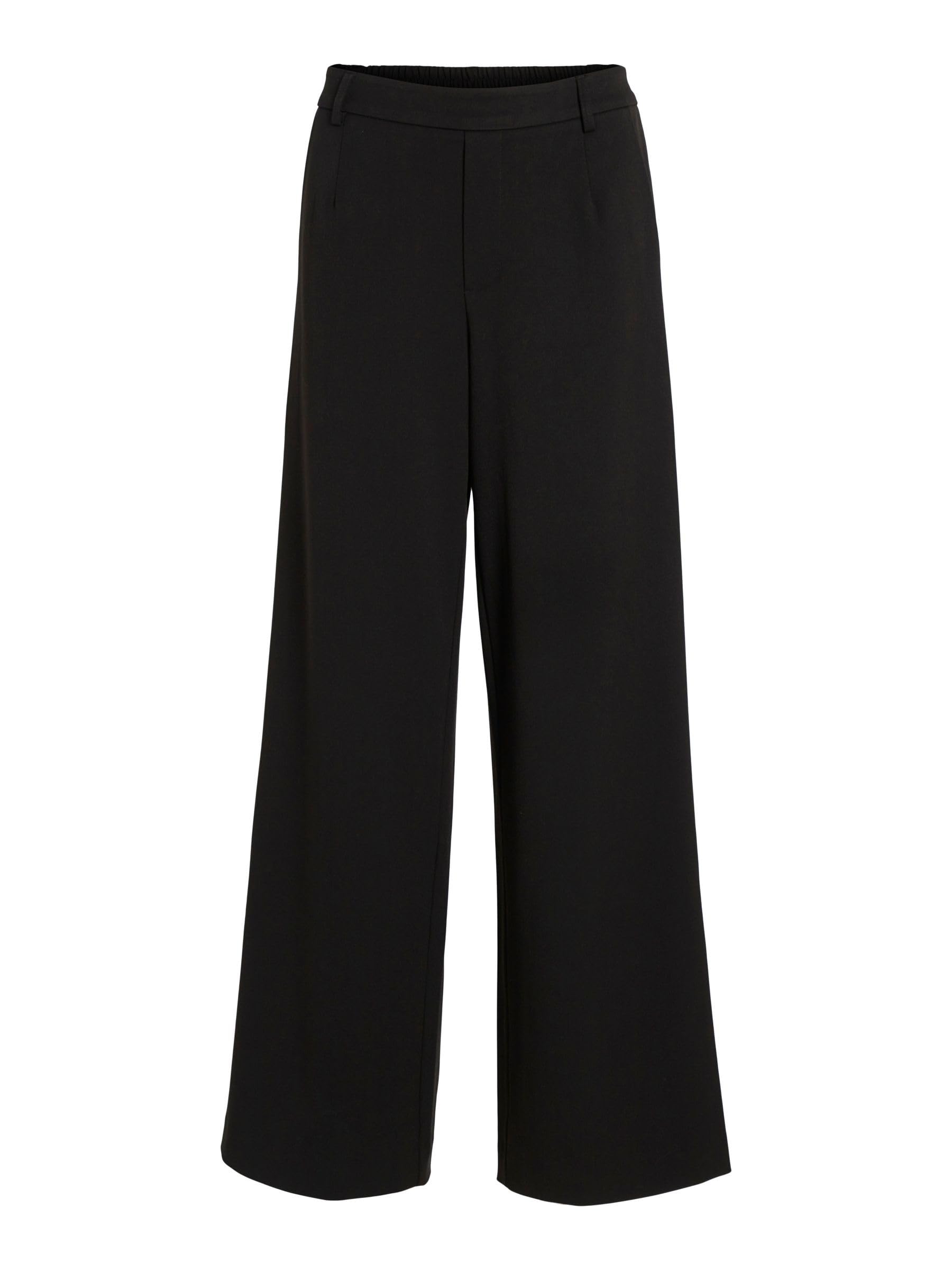 Vila VIVARONE HW Wide Trousers - NOOS, Black, 8