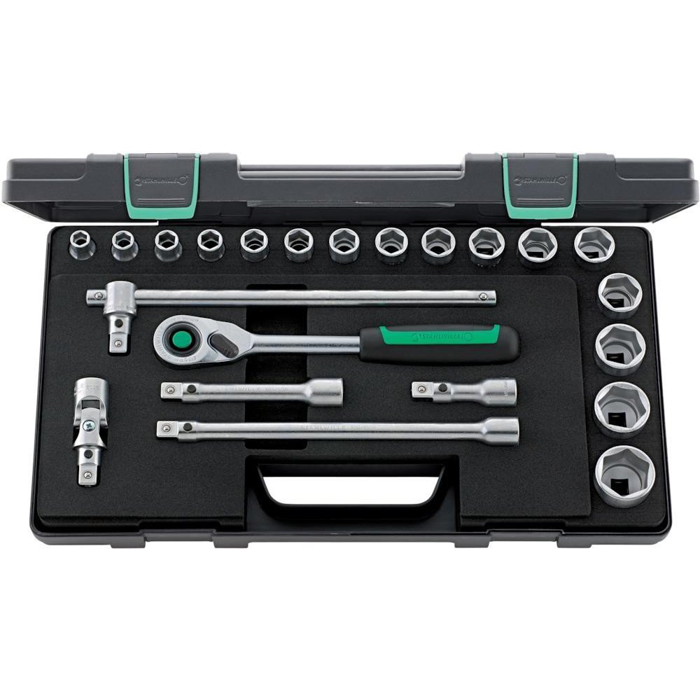 Stahlwille96031480 Quick-Release-Sortiment 22-teilig, im robusten, stapelbaren ABS-Kunststoffkasten