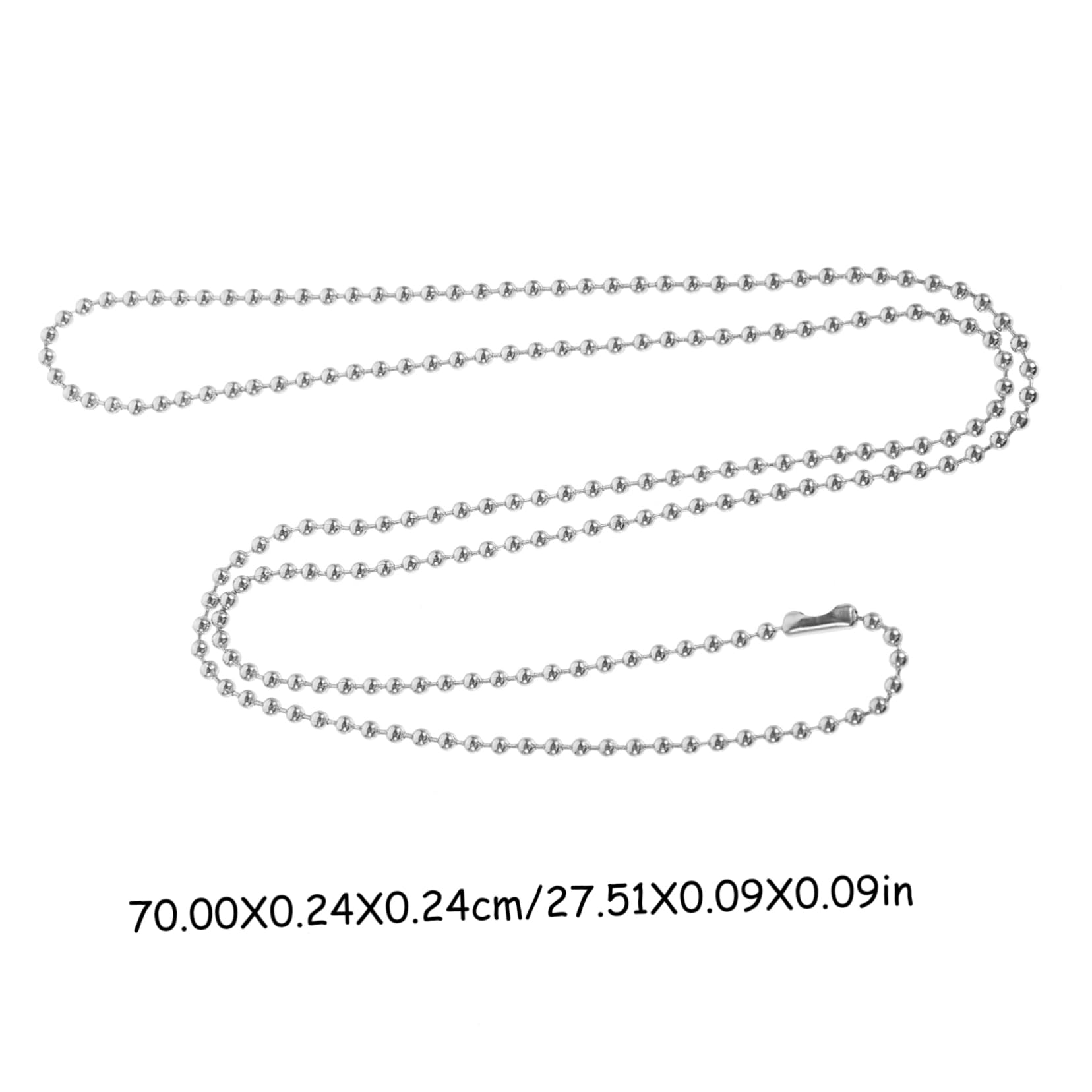 Garneck DIY Dog Tag Chain 27in Stainless Steel Beaded Chain Style Strong Easy to Use