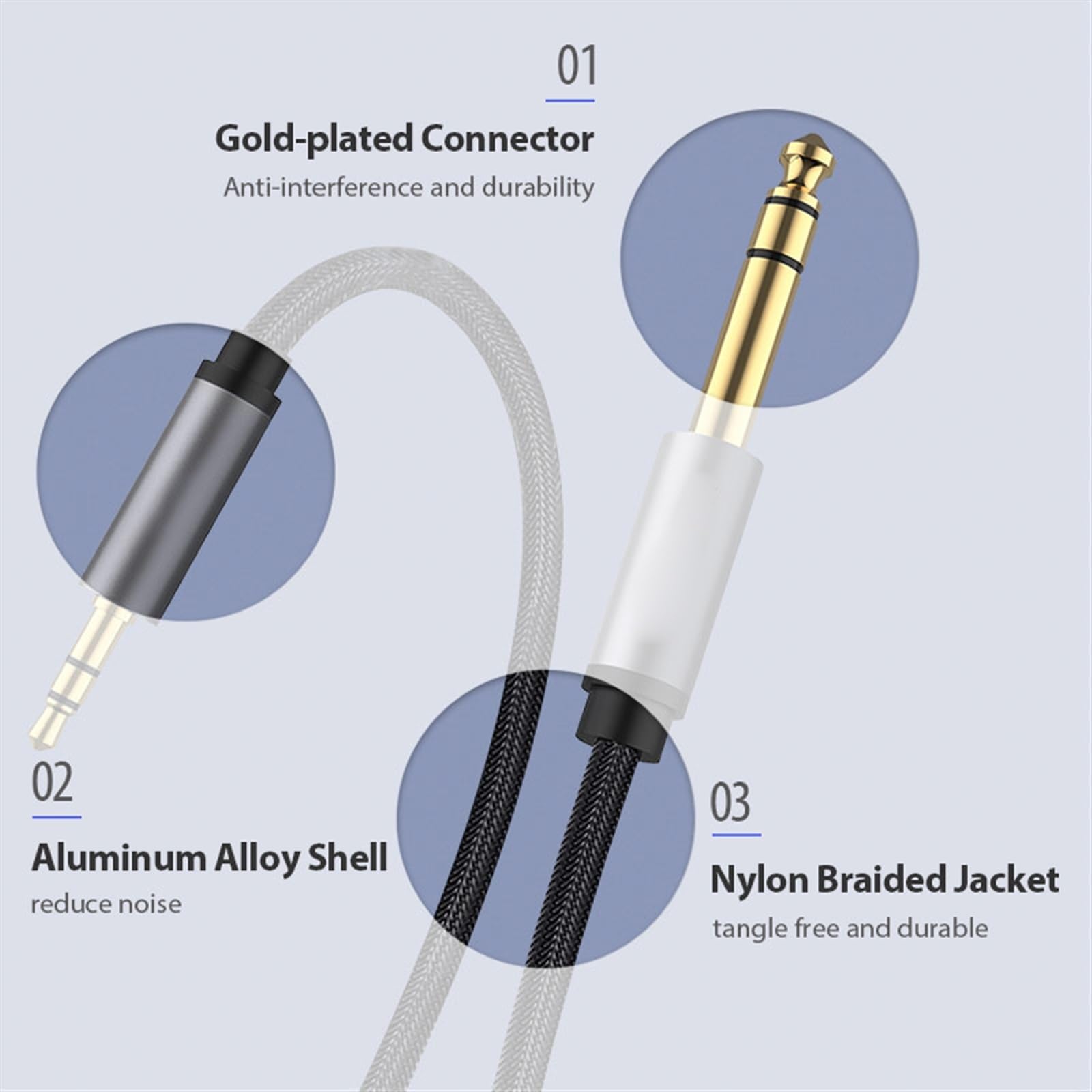 kabel audio do gitary 6.5 Do 3.5 Jack Adapter Do Kabla Do Głośnika Wzmacniacz Gitarowy TRS Kabel Audio Jack 3.5mm Do 6.5mm Kabel Audio Auxiliar (Color : B-8m)