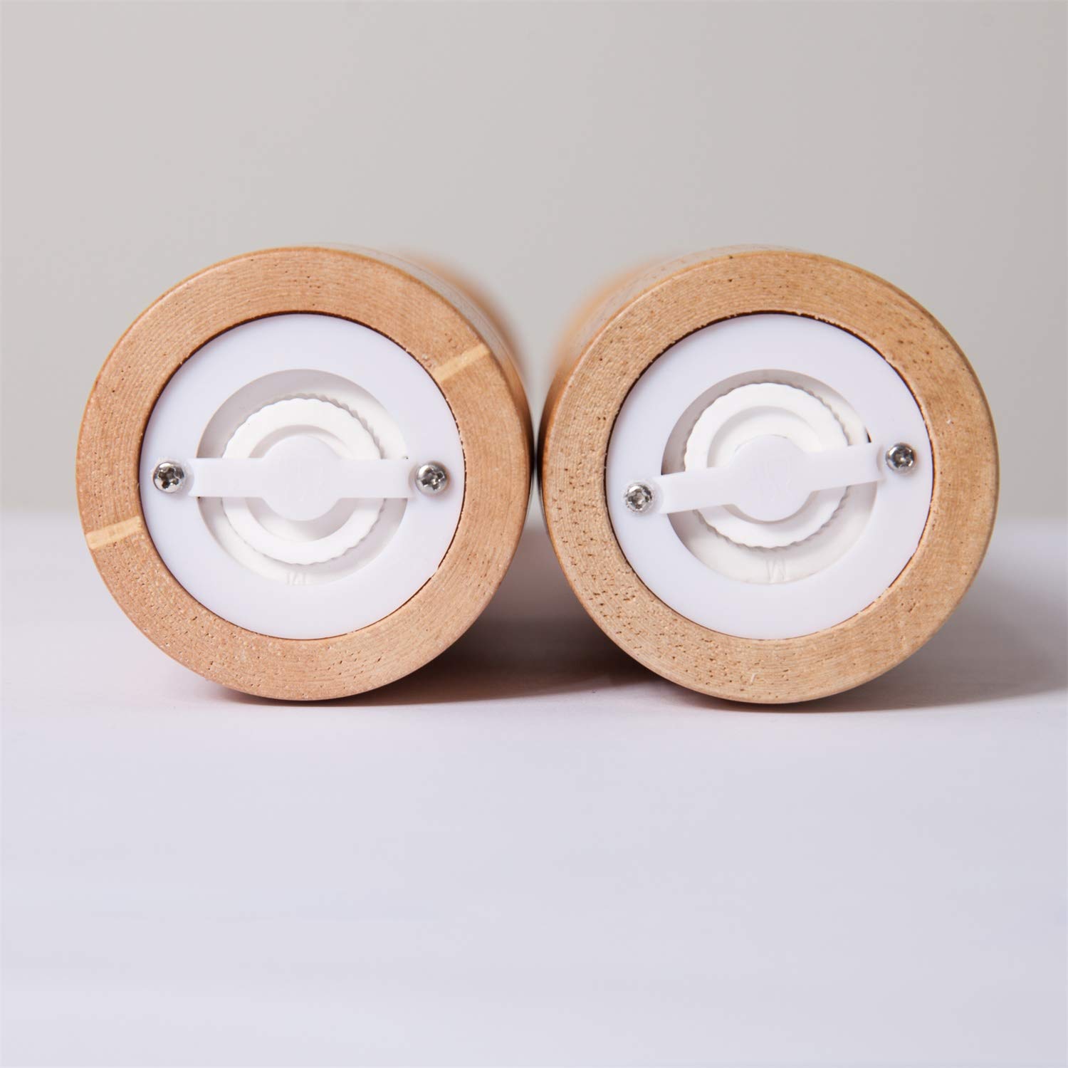 Molinillo de Pimienta y Sal. Molinillo de cerámica duro y ajustable. Madera de caucho, Altura de 30 cm