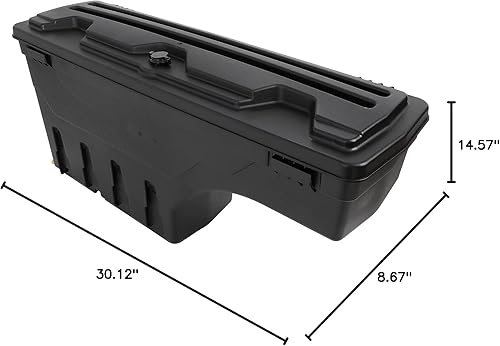 Miniatura 9 de Caja de almacenamiento para caja de camión, tapa con cerradura con llave, almacenamiento de caja de camioneta, compatible con Toyota para Tundra