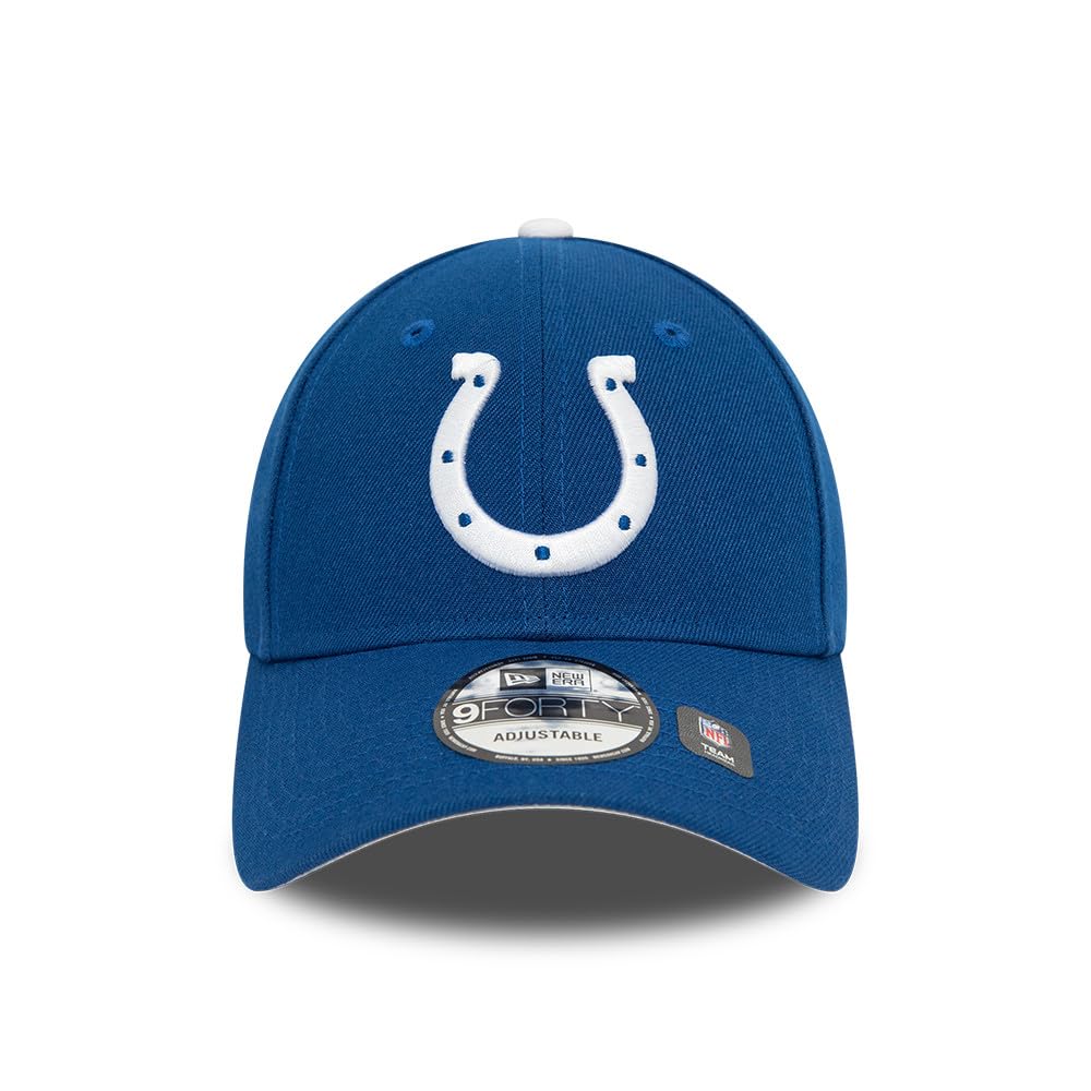 Primer plano de la construcción de la gorra New Era NFL The League 9Forty, mostrando la costura y el detalle de la visera.