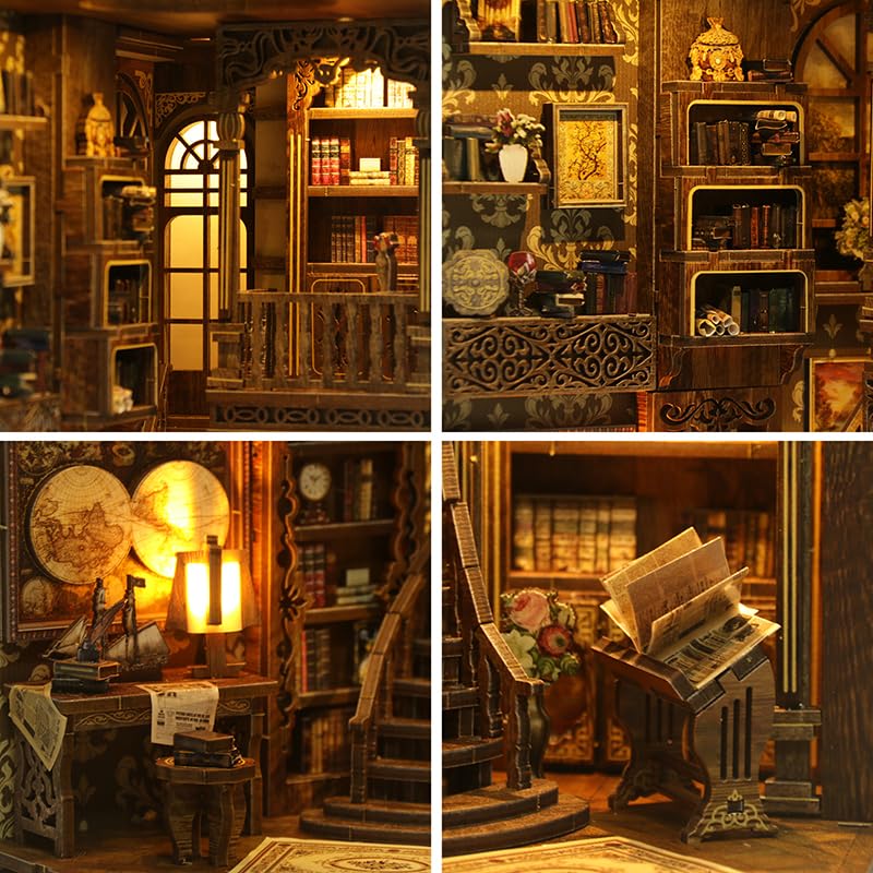 Newpros] Book Nook Kit De Casa De Bonecas Em Miniatura Para Adultos E Adolescentes Booknook Decor Alley Model Build With Led Light Gifts For Family And Friends Pubr  I.226481704