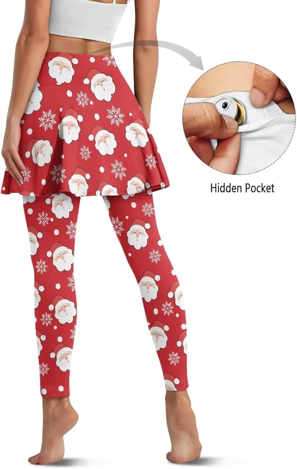 Skirted Legging for Women Yoga Legging with Skirts Hiden Pockets Womens Tennis Leggings Soft Clothes XS-3XL