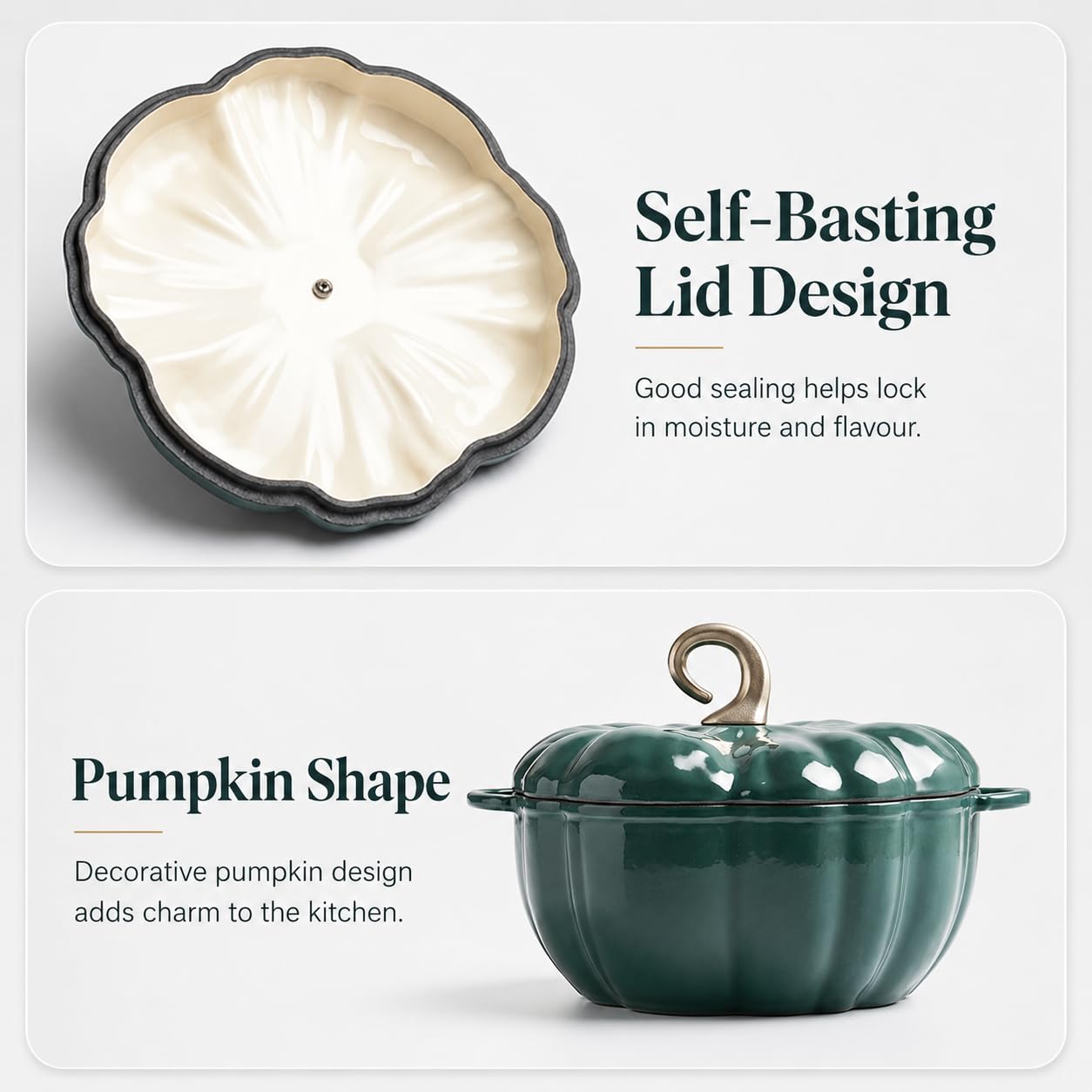 Cocotte en fonte émaillée créative en forme de citrouille avec couvercle, casserole antiadhésive, casserole à soupe profonde, plaques à induction et four