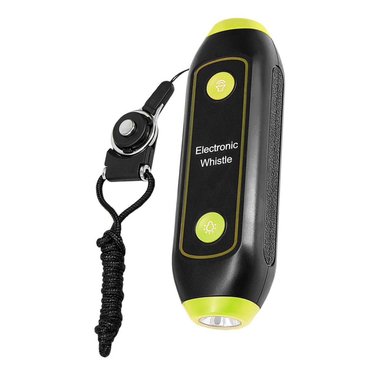 Abaodam Fischietto Elettronico da Arbitro con Luci SOS e Cordino | 3 Toni, Torcia Integrata, Verde Abs, 120-150 Db per Insegnanti e Allenatori