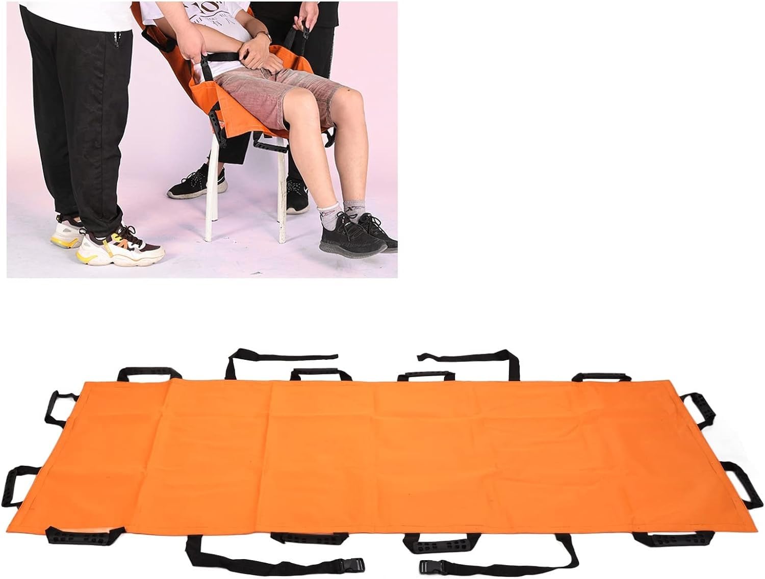 Barella pieghevole – Tappetino per il trasporto di emergenza – Scheda di trasferimento posteriore multifunzione per casa e attività sportive – Ideale per primo soccorso e soccorso