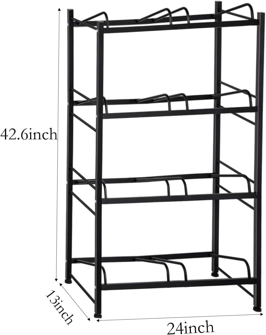 Soporte de almacenamiento resistente de 8 bandejas para jarra de agua, 4 niveles, 2 filas para botellas enfriadoras de agua de 5 galones, acero al carbono, ideal para el hogar, oficina, cocina,