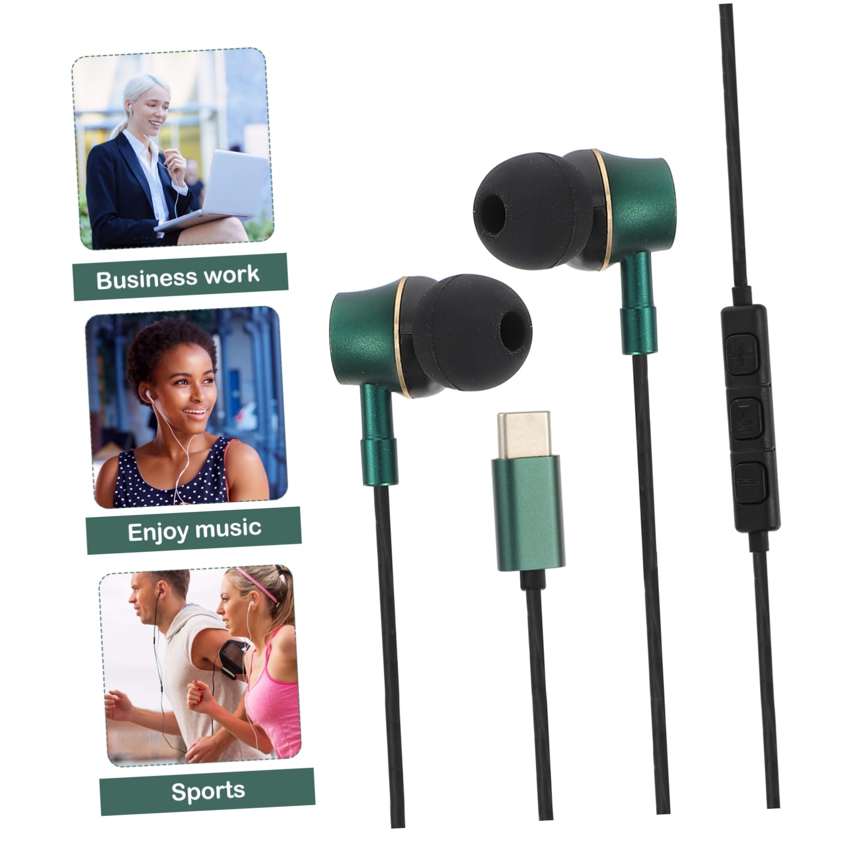 OSALADI 2pezzi Cuffie Usb c Antirumore Controllo Auricolari In-ear Microfono Per Smartphone e Tablet Comfort Prolungato e Immersivo