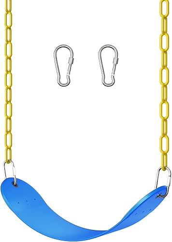 AGPTEK - Juego de columpios de plástico suave EVA, asiento de columpio con cadenas resistentes al óxido de 66 pulgadas, color azul