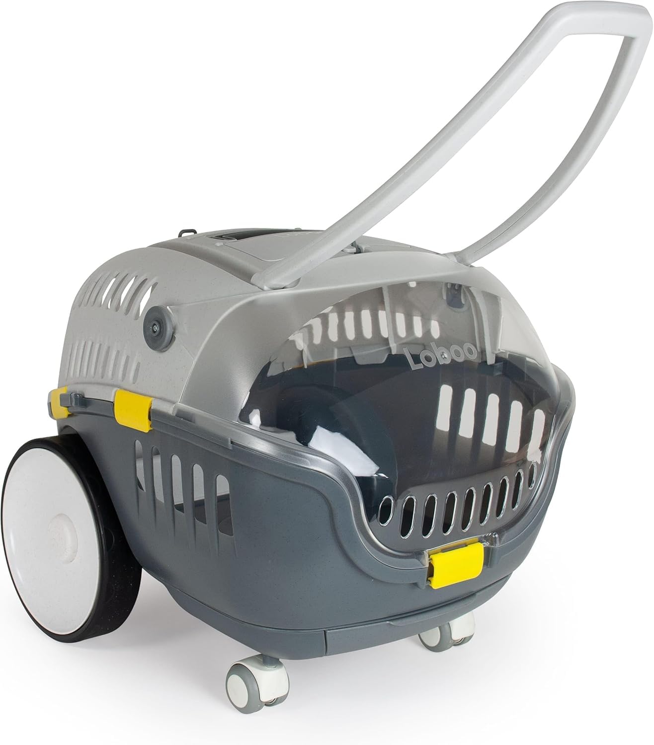 LOBOO Transportín Bubble Urban para Mascotas Tamaño Mediano o Pequeño con Base Extraíble con Ruedas Giratorias y Cajón Cúpula de Alta Visibilidad y Asa de Empuje