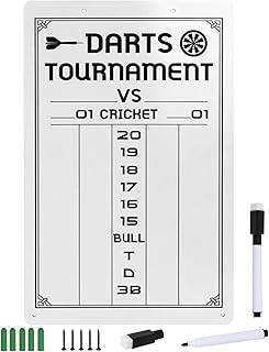 Dart Scoreboard-Dry Erase Scoreboard for Cricket and 01 Games, Dart Board Accessories with 2 Dry Erase Makers(15.3 x 9.8 inches)