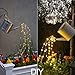VOOKRY 10 Strands 200 LEDs Hanging Twinkle Fairy Lights Battery Operated with Remote, Waterproof Waterfall Vine String Lights Silver Wire Branch Lights with Timer for Outdoor DIY Watering Can Lights