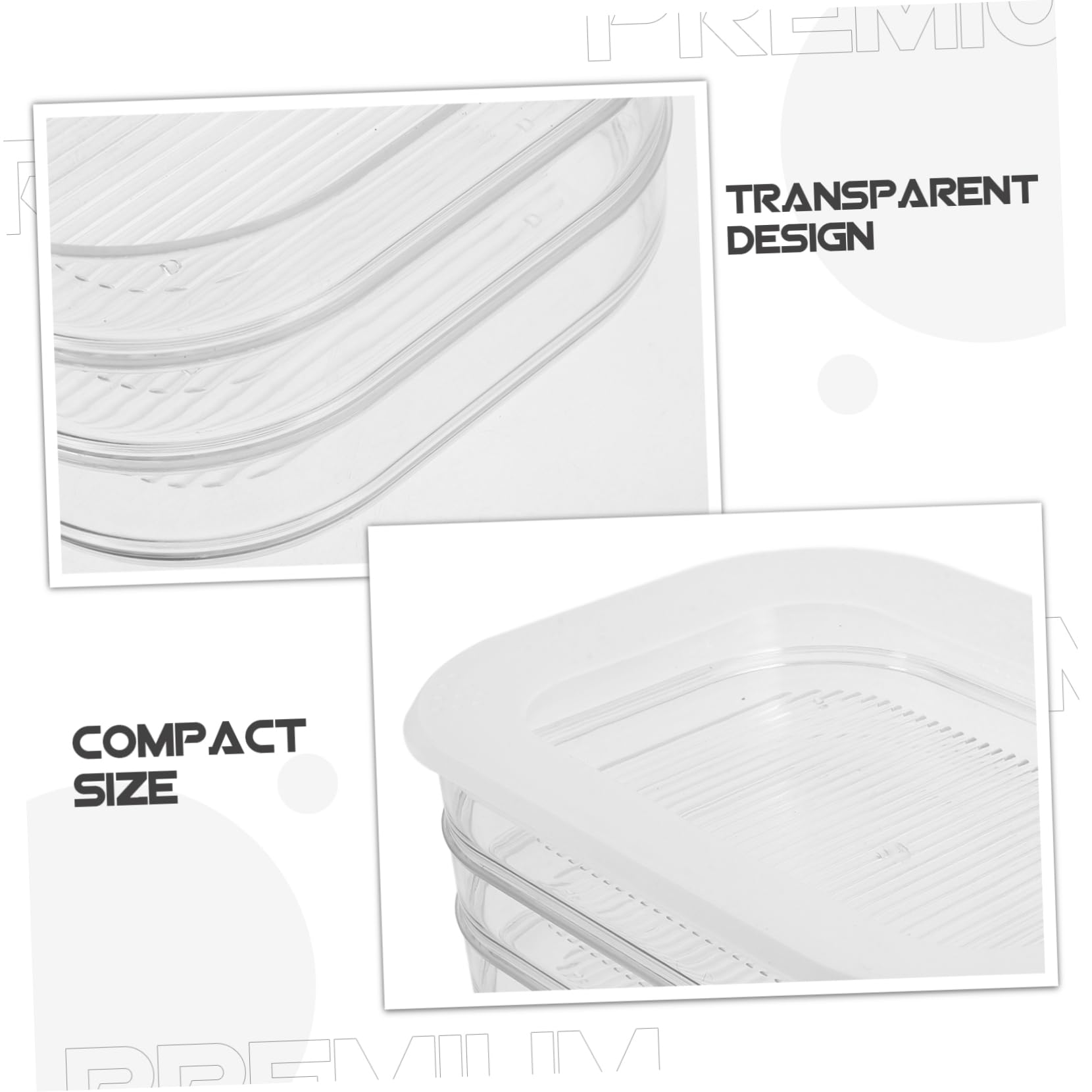 Caja Organizadora de Alimentos Tapa Transparente de Acrílico Resistente a Deformaciones y Larga Duración para Tocino Adecuado para Conservar en Refrigerador