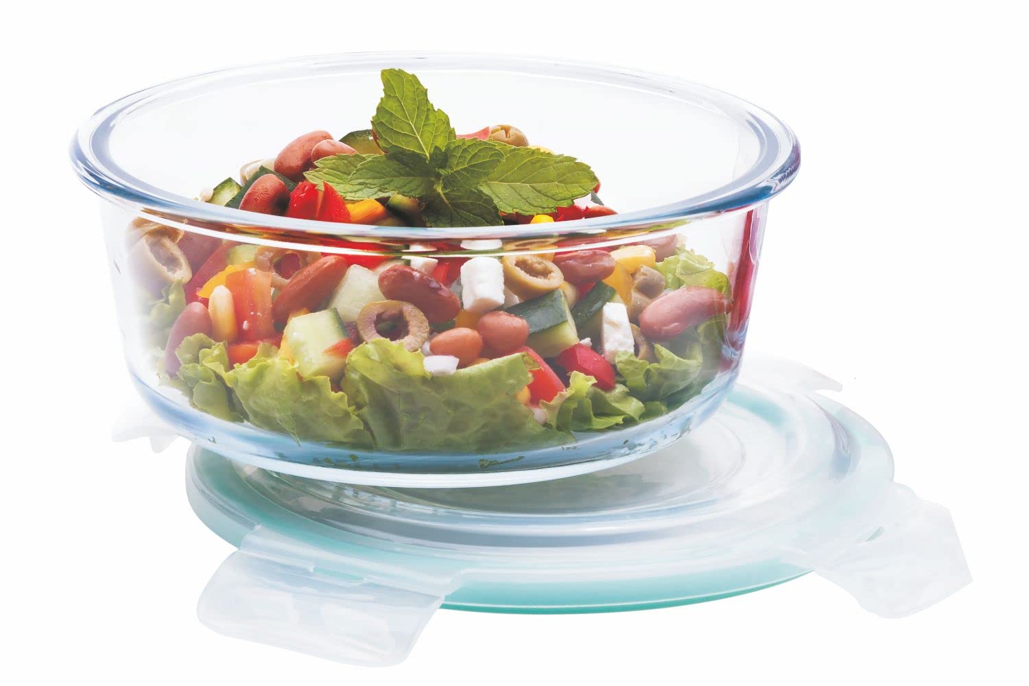 SignoraWare Lock N Store Borosilicate Glass Round Container | Leakproof | Microwave, Oven & Dishwasher Safe | Direct Fridge to Oven | Heat Resistant | Food Storage | Stackable (1300ml | Clear ) (B079W213G8) Amazon Price History, Amazon Price Tracker