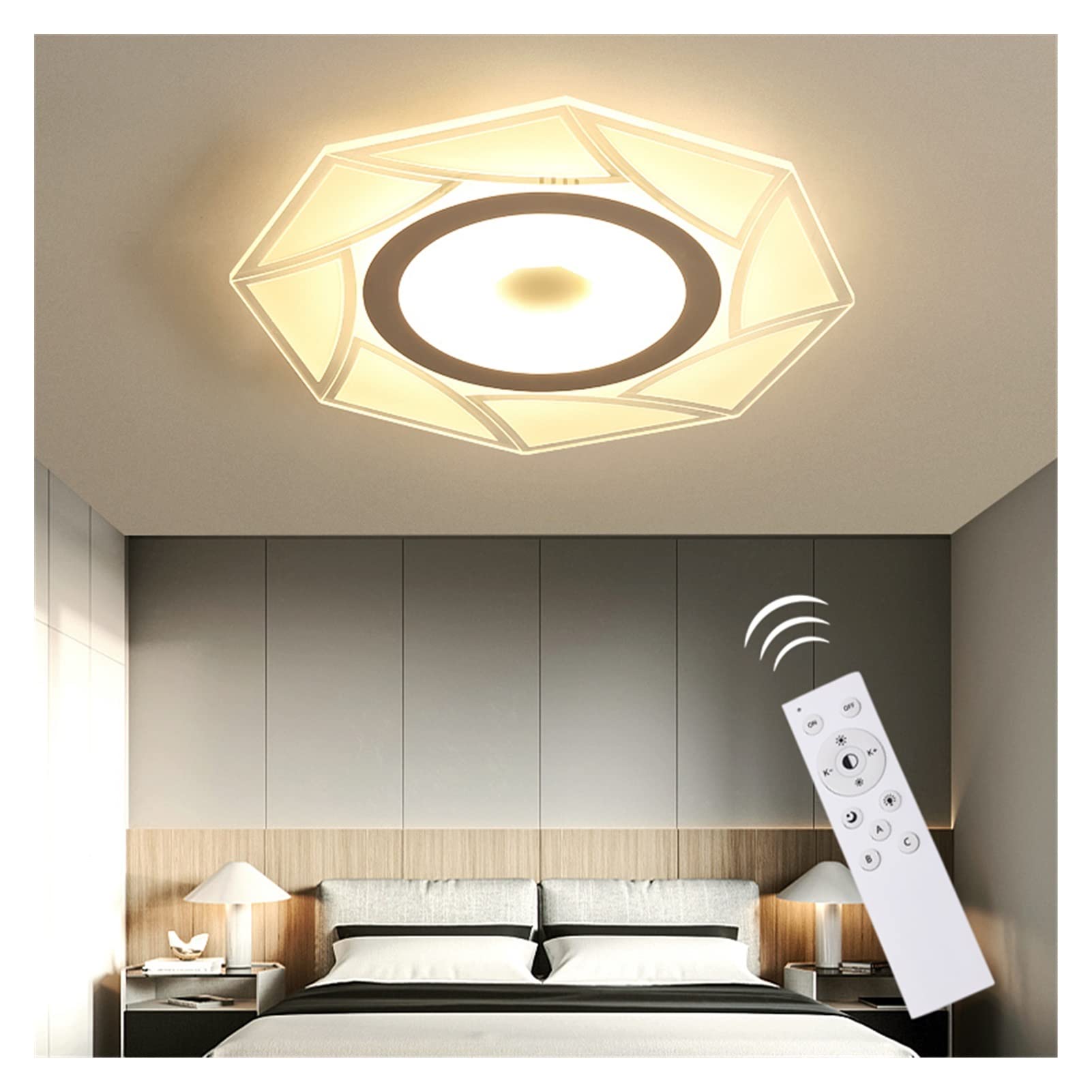 LED Modern Chandelier Lamp Modern LED Ceiling Light Large Bedroom Ceiling Lamps Lighting Fixtures Ultrathin Remote Control Adjustale