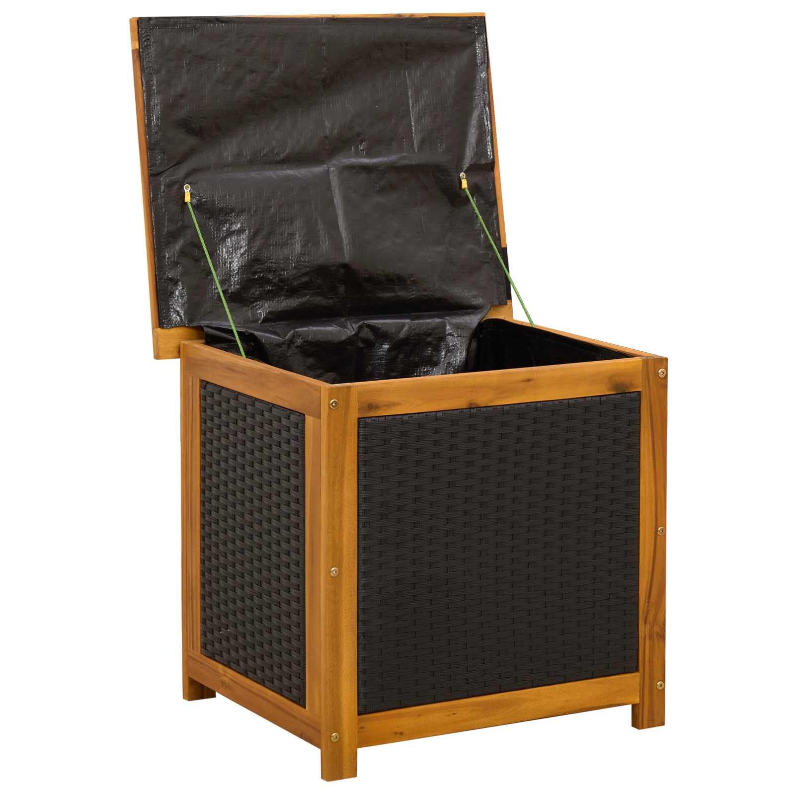 vidaXL Scatola di Stoccaggio per Giardino 185 L 60 x 50 x 56 cm Nero