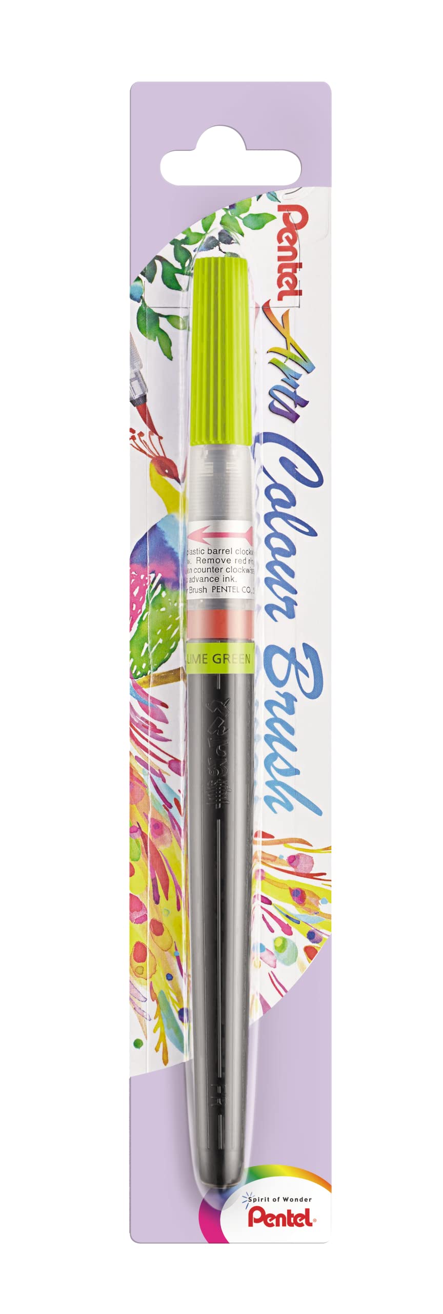 Pentel XGFL Colour Brush Pen, Dye-Based ink, Lime Green (One Pen)
