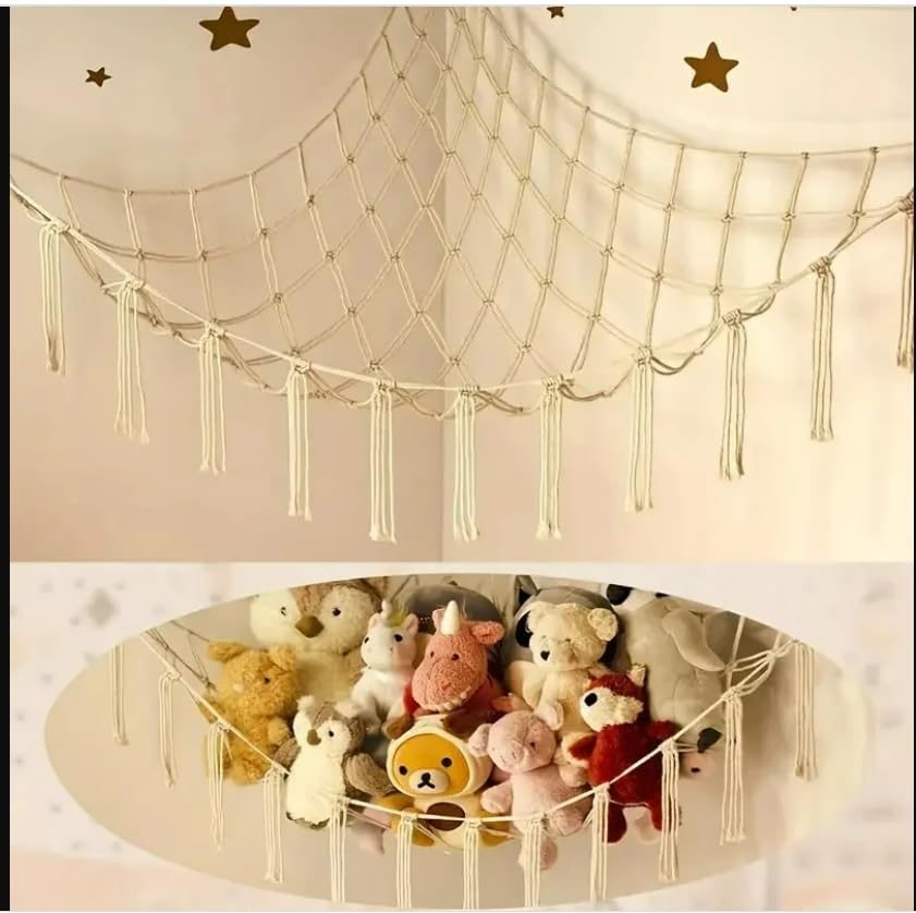 GZGYNADAST Stuffed Animal Storage Hammock Net - Toy Hammock Net for Stuffed Animals Corner - Hanging Stuff Animal Organizer Holder Large Size Baby Nursery Room Decor (Extral Large 51