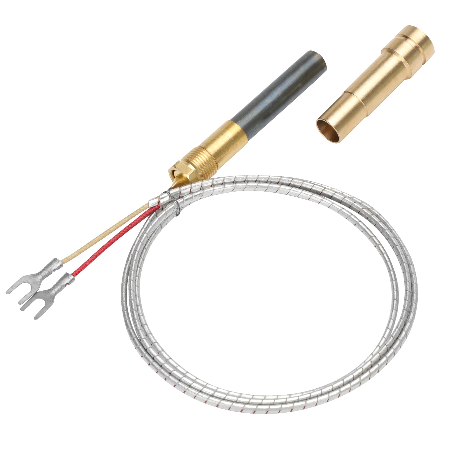 750mv Thermopile 36" 60125501 Thermopile Millivolt, Aluminum Thermopile Generator for Deep Fryer/Gas Range Heating, Oven Water Heater/Frying Furnace Thermopile (1pcs)